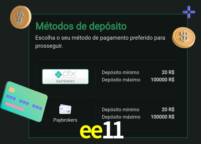 O cassino ee11 oferece uma grande variedade de métodos de pagamento